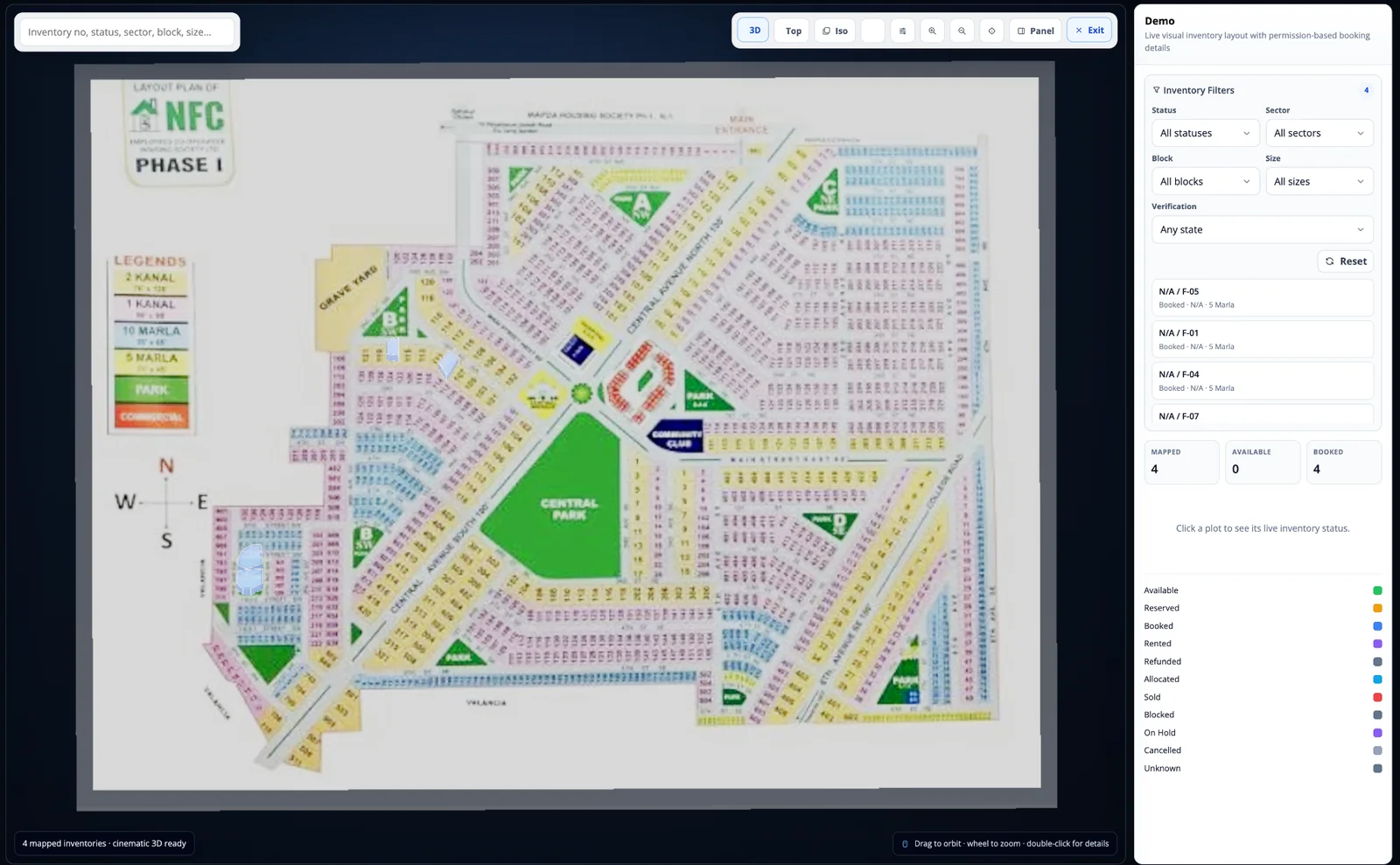 PropLink Real Estate Inventory Map interface